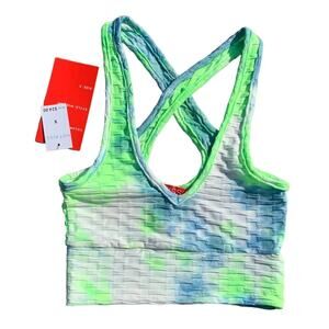 Hot Kiss Neon TieDye Crop Top Size Small